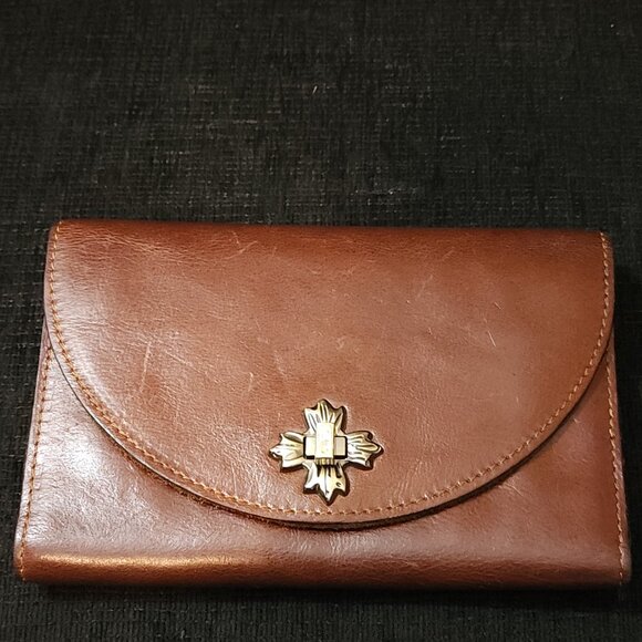 Patricia Nash Colli Large Brown Leather Wallet Clutch - Picture 1 of 10